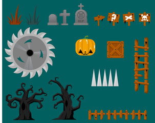 Wall Mural - Halloween Game Objects