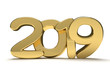 year 2019 golden bold 3d render isolated