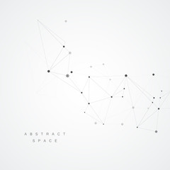 Leinwandbilder - Abstract molecules connect design. Atoms technology structure with connect elements