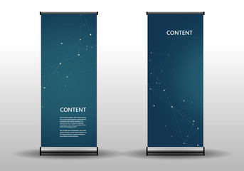 Roll up template for presentation and publication. Abstract connect and molecular structure