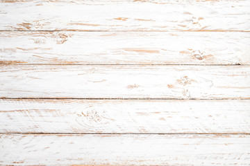 Wall Mural - Vintage white wood background - Old weathered wooden plank painted in white color.