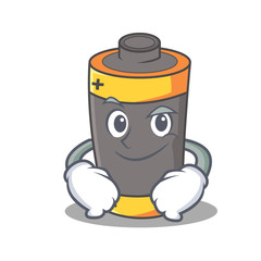 Poster - Smirking battery character cartoon style