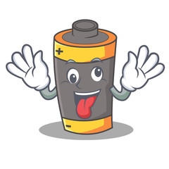 Poster - Crazy battery mascot cartoon style