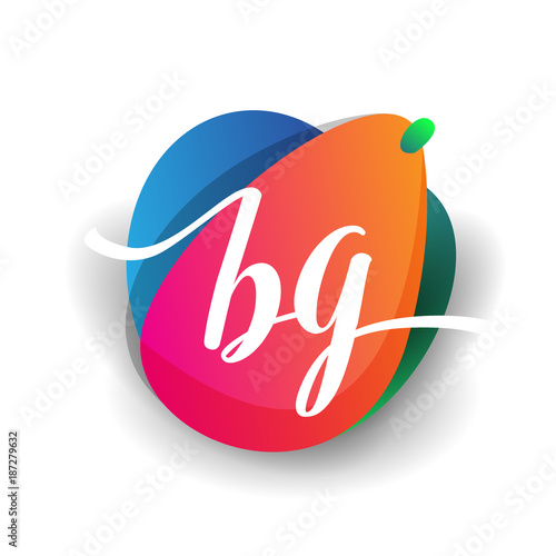 letter bg logo with colorful splash background letter combination logo design for creative industry web business and company buy this stock vector and explore similar vectors at adobe stock adobe stock letter bg logo with colorful splash