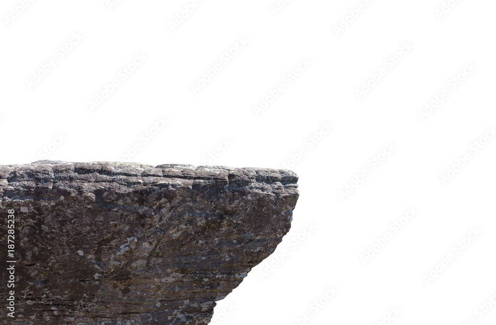 Rocky cliff isolated on a white background - obrazy, fototapety, plakaty 