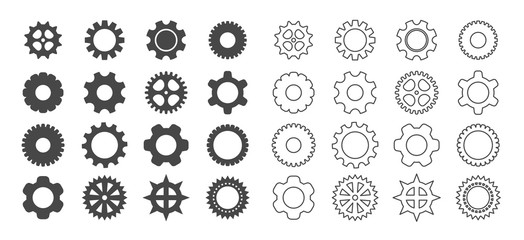 Wall Mural - gears icon set