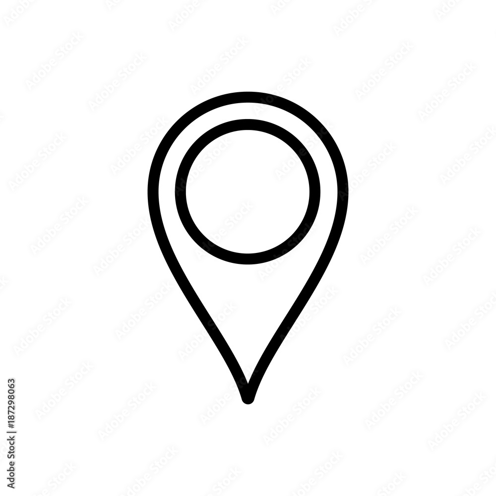 Location line icon vector. Pin map sign Pointer. Marker. Navigation map ...