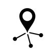 Map Marker Network vector icon. Flat smooth blue symbol. Pictogram is isolated on a white background. Designed for web and software interfaces.