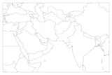 Fototapeta Mapy - Political map of South Asia and Middle East countries. Simple flat vector outline map.