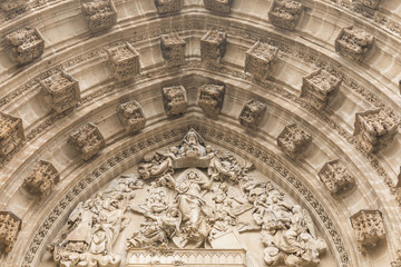 Entrance door of Sevilla Cathedral. Sevilla, Spain