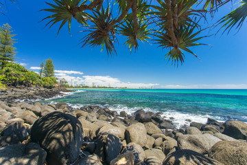 Wall Mural - Burleigh Heads on a clear day looking towards Surfers Paradise on the Gold Coast