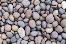 Stone Pebbles Texture Or Stone Pebbles Background For Interior Design Business. Exterior Decoration And Industrial Construction Idea Concept Design. Stone Pebbles Motifs That Occurs Natural.