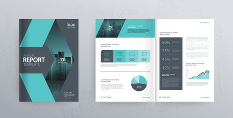 Wall Mural - design vector template layout for company profile ,annual report with cover, brochures, flyers, pres