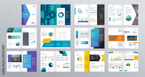 Fotomural Design vector template layout for company profile ,annual report with cover, brochures, flyers, presentations, leaflet, magazine,book and a4 size