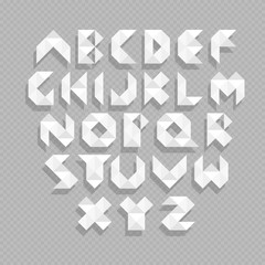 Fototapete - White modern alphabet set. Vector Illustration.