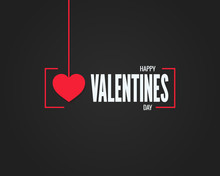 Valentines Day Logo On Black Background