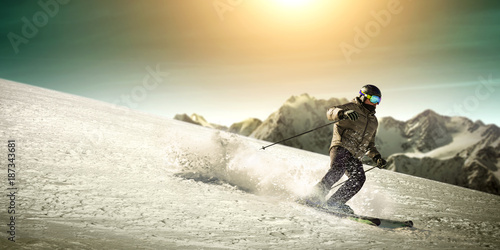 Dekoracja na wymiar  narciarz-zimowy