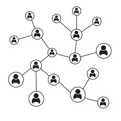 Wall Mural - connected social network icon on white background. people network sign. concept network symbol. busi