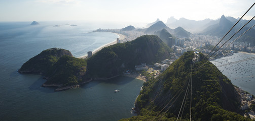 Fototapete - Aerial panorama of Rio de Janeiro from Sugarloaf mountain, Brazil
