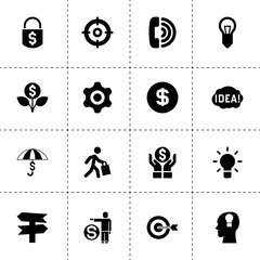 Sticker - Idea icons. vector collection filled idea icons