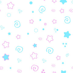 Seamless pattern baby set on pink background. cute illustration of a delicate, Princess soft color.