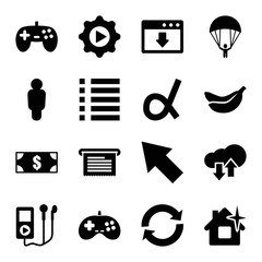 Poster - App icons. set of 16 editable filled app icons