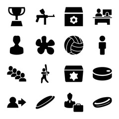 Sticker - Team icons. set of 16 editable filled team icons