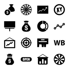 Wall Mural - Marketing icons. set of 16 editable filled marketing icons