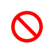 Vector simple red forbidding sign.