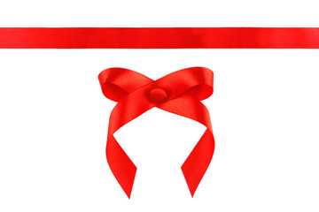 Canvas Print - Red bow and ribbon isolated on white background