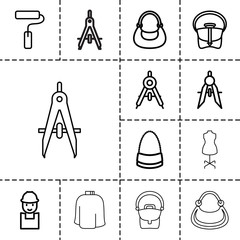 Canvas Print - Designer icons. set of 13 editable outline designer icons