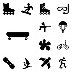 Sticker - Extreme icons. set of 13 editable filled extreme icons