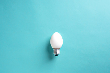 light bulb egg shell on base concept energy saving