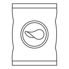 Sticker - Potato chips icon, outline style
