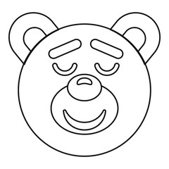 Canvas Print - Teddy bear head icon, outline style