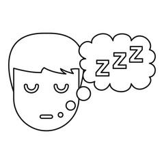 Canvas Print - Sleeping boy icon, outline style