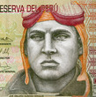 Jose Quinones Gonzales face portrait on Peru currency 10 soles (2009) banknote, Peruvian military aviator and national hero..