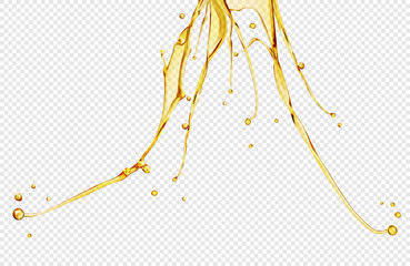 Poster - oil splashing isolated on transparent background