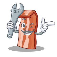 Sticker - Mechanic bacon mascot cartoon style