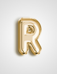 letter alphabet gold balloon