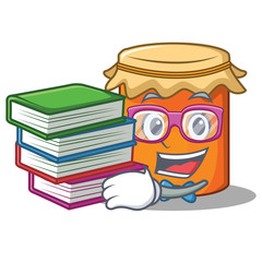 Poster - Student wiith book jam mascot cartoon style