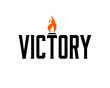Letter Victory with Olympic Torch Fire Symbol Logo Vector
