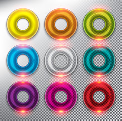 Wall Mural - abstract vector web buttons set of 9. vector candy buttons for web or game ui design. isolated with 