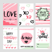 Set Of Abstract Valentine's Day Cards