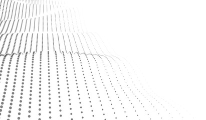 Wall Mural - vector abstract futuristic digital landscape with particles dots and stars on horizon. computer geom