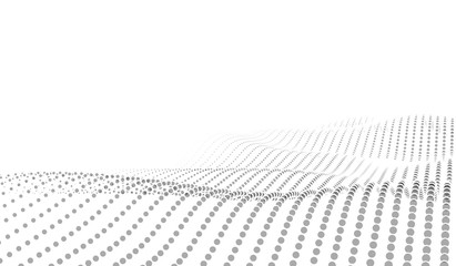 Wall Mural - vector abstract futuristic digital landscape with particles dots and stars on horizon. computer geom