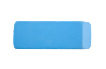 blue eraser gum isolated on white background