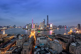Fototapeta Nowy Jork - Shanghai skyline and cityscape at night