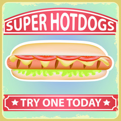 HOT DOG RETRO POSTER 4