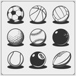 Vector set of sport balls.